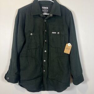 Brist MFG Mens POW Flannel Shacket Jacket Green Recycled Sustainable Small